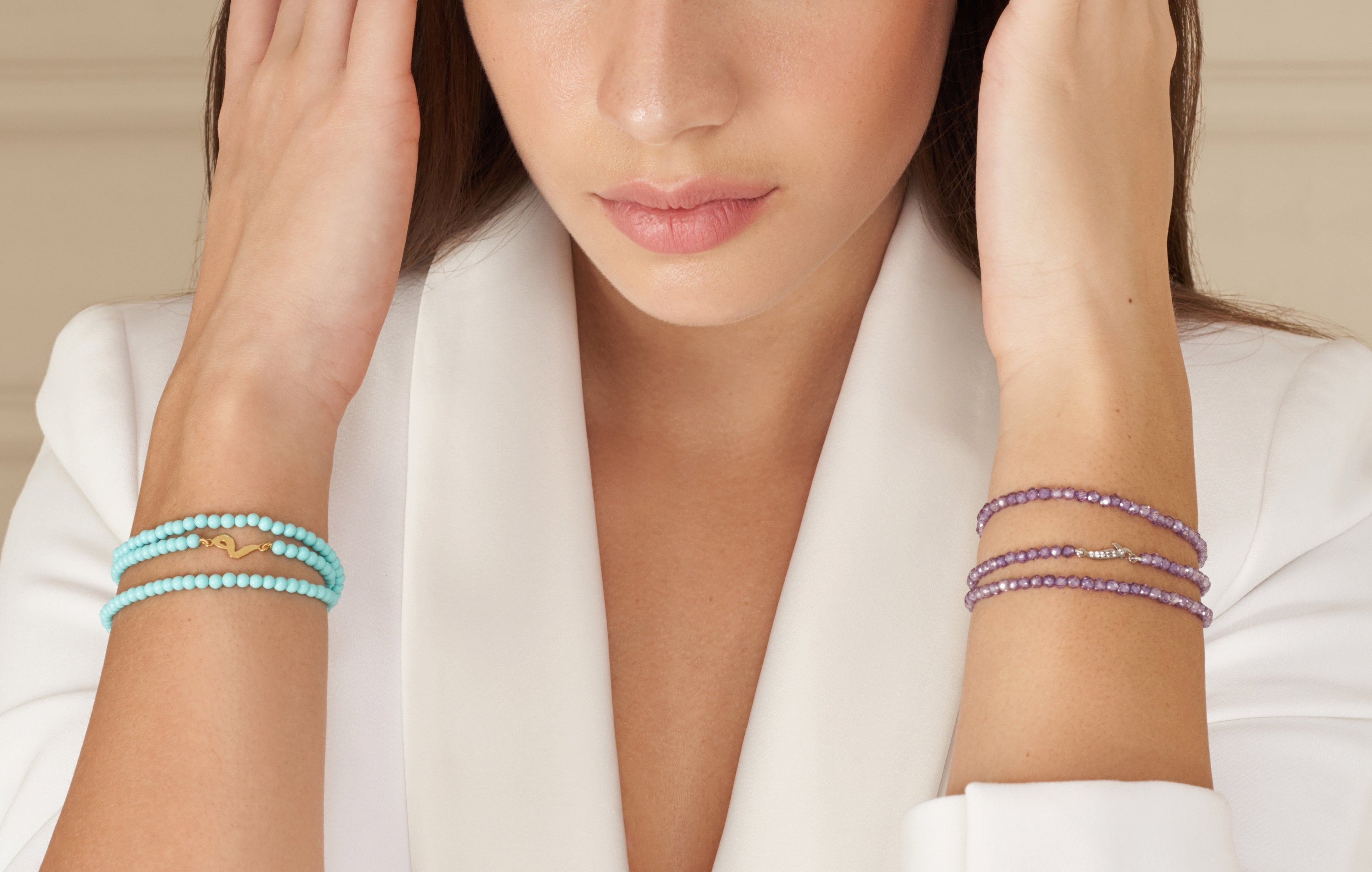 Twisted Beaded Letter Bracelet