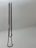 Long Leaf lock double stones Necklace