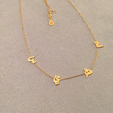 Four Letters with a Shape Necklace