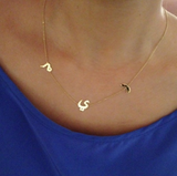 Three Letters or two with a shape Necklace