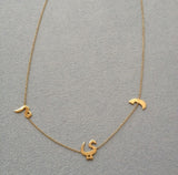 Three Letters or two with a shape Necklace