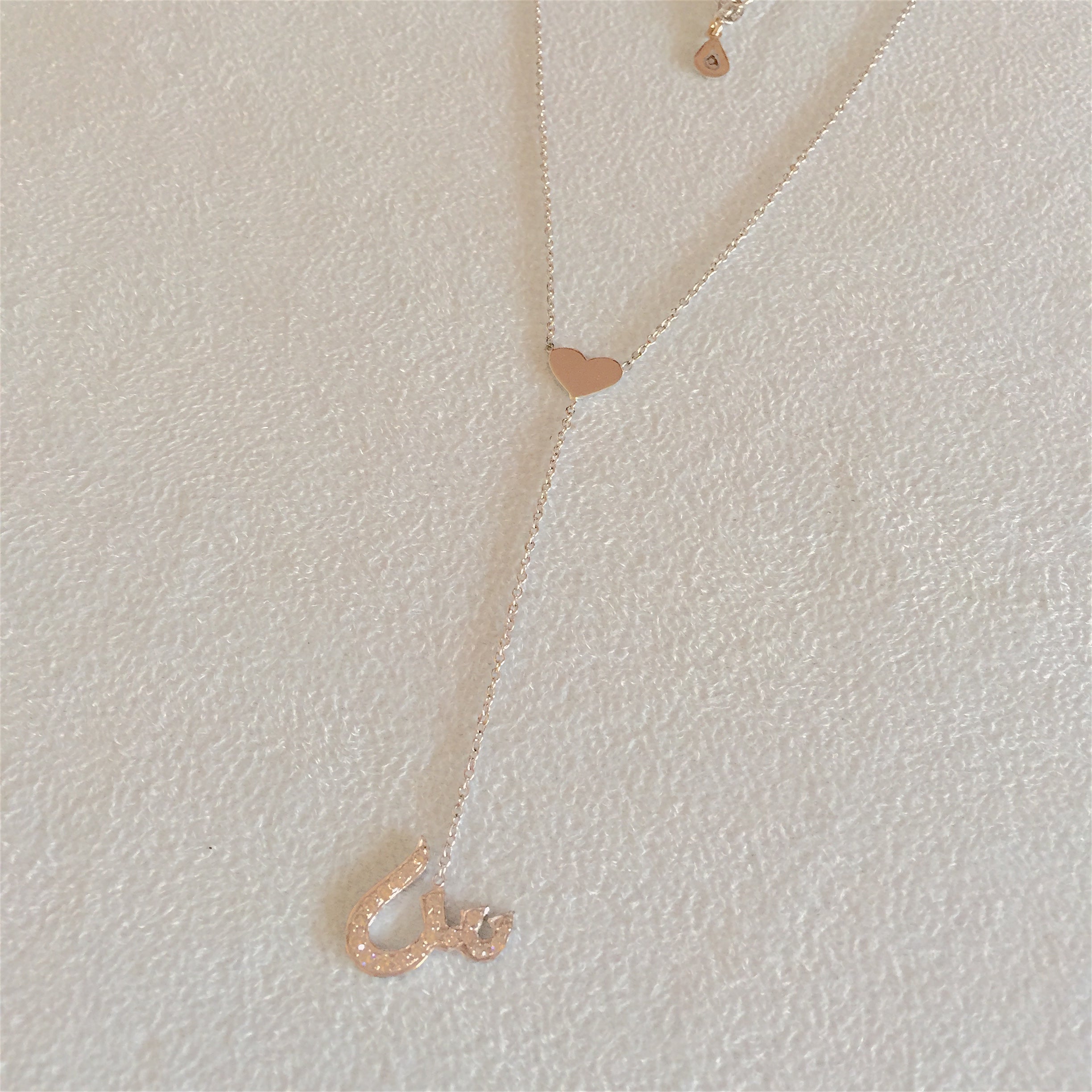 Heart drop letter Necklace