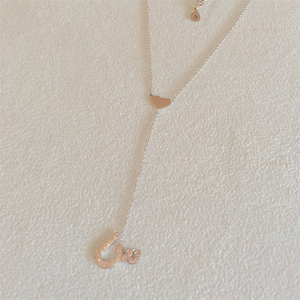 Heart drop letter Necklace