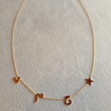 Four Letters with a Shape Necklace