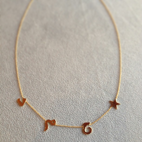 Four Letters with a Shape Necklace